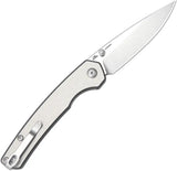 CJRB Kain Linerlock Knife AR-RPM9 Blade 3 Inch Drop Point Gray Aluminum Handle Premium EDC Knife With Case by CJRB
