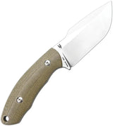 CJRB Mutt Fixed Blade Knife Harpoon Style 3.25 Inch Blade Full Tang Green Micarta Handle Kydex Sheath Rugged Outdoor EDC by CJRB