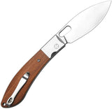 CJRB Sasaya Button Lock Knife With Brown Wood Handle 3.5 Inch Stonewash AR-RPM9 Blade For EDC Enthusiasts by CJRB
