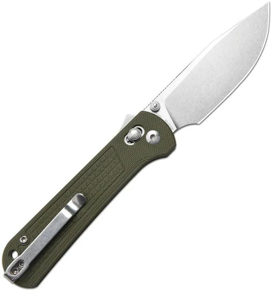 CJRB Bolt Recoil Lock V2 Green G10 EDC Knife With Thumb Stud Clip Lanyard Hole For Outdoors by CJRB