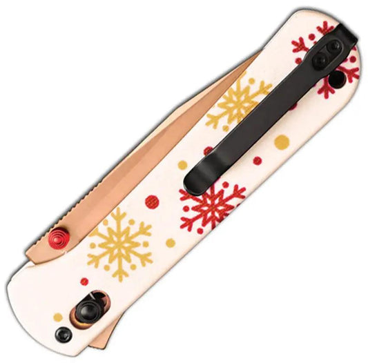 CJRB Bolt Recoil Lock Snowflake Premium Knife J1960MWH White G10 Rose Gold Blade EDC Enthusiasts by CJRB