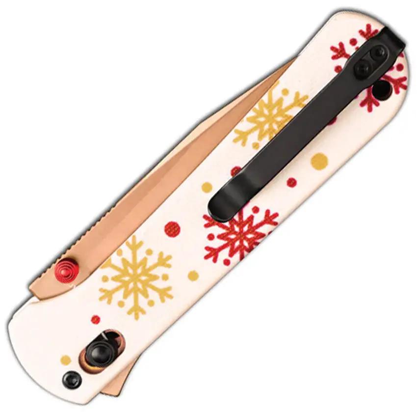 CJRB Bolt Recoil Lock Snowflake Premium Knife J1960MWH White G10 Rose Gold Blade EDC Enthusiasts by CJRB