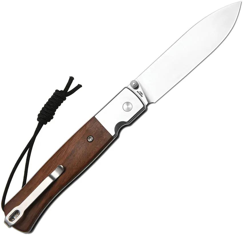 CJRB Glacier Button Lock Knife With AR RPM9 Drop Point Blade Wood Handle EDC Enthusiasts by CJRB