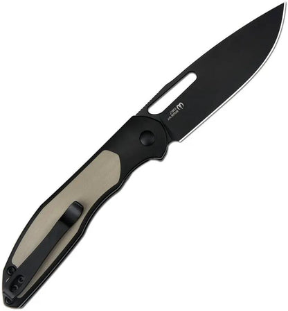 CJRB Droma Linerlock Desert G10 Inlay EDC Folding Knife With Black PVD AR RPM9 Drop Point Blade by CJRB