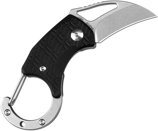 CJRB Anansi Linerlock Premium Folding Knife Black G10 1.63 Inch Hawkbill AR RPM9 EDC Clip by CJRB