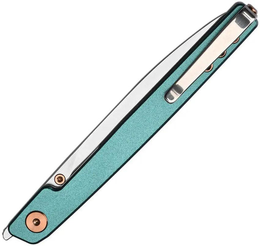 CJRB Lanky Linerlock Blue J1965BU EDC Pocket Knife With Sand Blast ARRPM9 Blade And Pen Inspired Aluminum Handle by CJRB