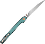 CJRB Lanky Linerlock Blue J1965BU EDC Pocket Knife With Sand Blast ARRPM9 Blade And Pen Inspired Aluminum Handle by CJRB