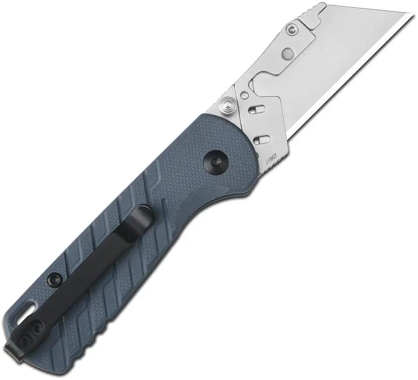 CJRB Boxer Button Lock Knife Blue G10 3.38in EDC by CJRB
