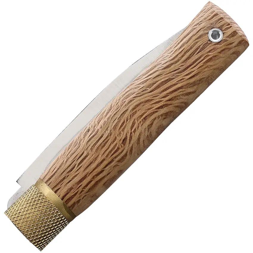 Jose Da Cruz Large Folder Holm Oak - Satin Stainless Blade, Green Oak Handle, Brass Ferrule, Boxed by JOSE DA CRUZ