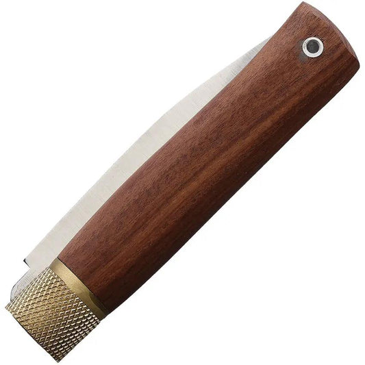 Jose Da Cruz Large Folder Ironwood - Satin Finish Stainless Drop Point Blade With Ironwood Handle And Brass Locking Ferrule by JOSE DA CRUZ