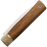 Jose Da Cruz Large Planalto Folder - 3 Inch Satin Stainless Blade, Oak Handle, Lanyard Hole and Brass Ferrule by JOSE DA CRUZ