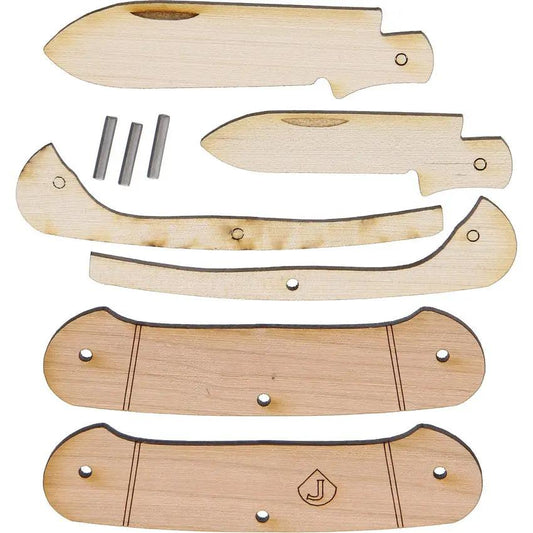 JJ's Knife Kit Two Blade Canoe Knife Kit JJ5 - Build Your Own Wooden Pocket Knife With Safe Unsharpened Blades by JJ's Knife Kit