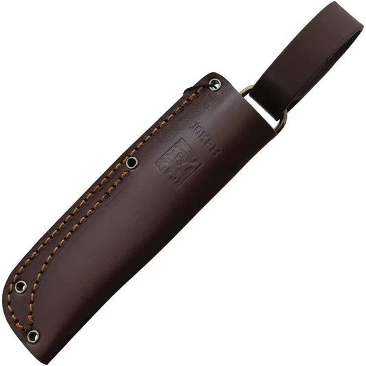Joker Trampero Survival Knife Full Tang Walnut Handle Satin 14C28N 8.5in With Leather Sheath For Outdoor Enthusiasts by Joker