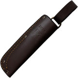 Joker Nordico Fixed Blade Knife Walnut Handle Full Tang For Outdoorsmen With Satin 14C28N Blade And Leather Sheath by Joker