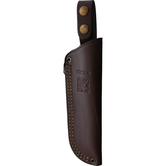 Joker Nessmuk Fixed Blade Knife For Outdoorsmen With Walnut Handle Full Tang Satin 14C28N Blade Leather Sheath by Joker