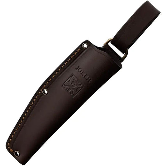 Joker Bushcrafter Fixed Blade Knife Olive Wood Handle Full Tang Outdoorsmen Survivalists Leather Belt Sheath CO120 by Joker