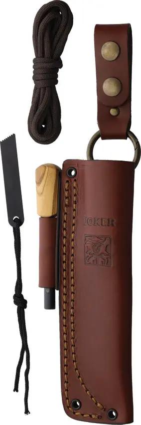 Joker Ember F Bushcraft Survival Knife For Outdoor Enthusiasts 14C28N Sandvik Blade Olive Wood Handle With Fire Steel by Joker