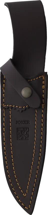 Joker Gamo Fixed Blade CO51 Olive Wood Handle Full Tang Knife With Leather Sheath For Outdoor Enthusiasts by Joker