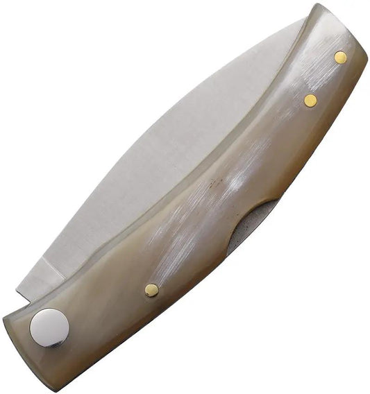Joker Becada Lockback Bullhorn Knife 3.75in Closed Horn Handle Premium Satin 14C28N Blade For Collectors by Joker