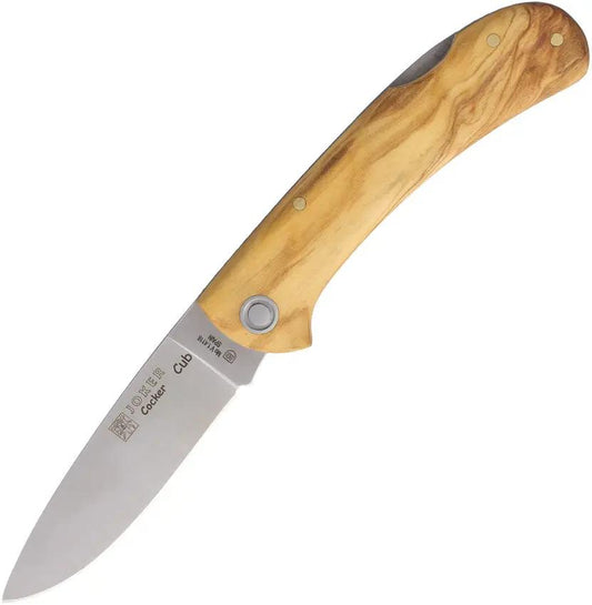 Joker Cocker Cub Lockback Olive Wood Folding Knife For Outdoor Enthusiasts 3.75in Closed Satin 2.75in Blade by Joker