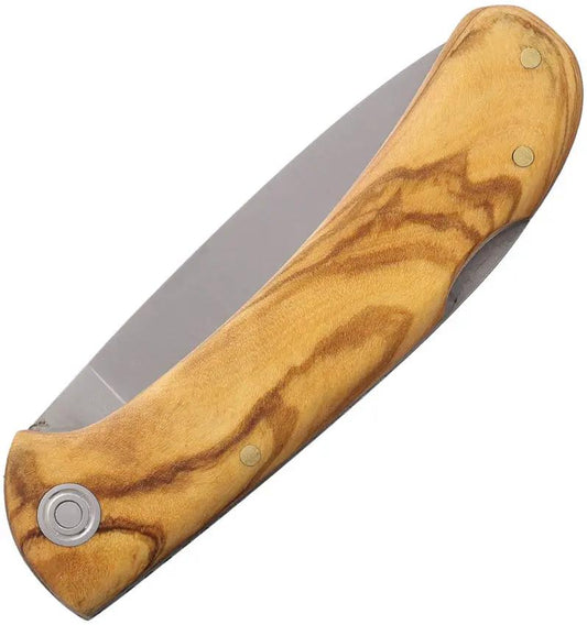 Joker Cocker Cub Lockback Olive Wood Folding Knife For Outdoor Enthusiasts 3.75in Closed Satin 2.75in Blade by Joker
