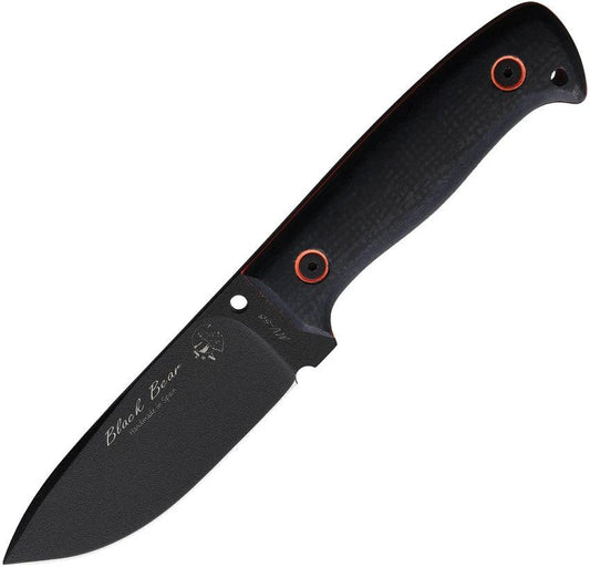 J&V Adventure Knives Black Bear Fixed Blade Black 1501-YU-T-PA by J&V Adventure Knives