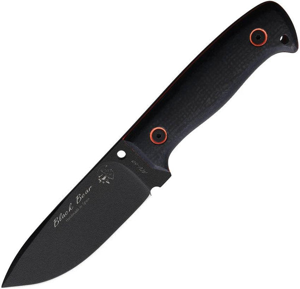 J&V Adventure Knives Black Bear Fixed Blade Black 1501-YU-T-PA by J&V Adventure Knives