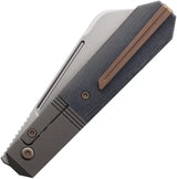 Jack Wolf Knives After Hours Bolster Lock Blue - S90V Steel Sheepsfoot With Blue Linen Micarta And Titanium Bolsters by Jack Wolf Knives