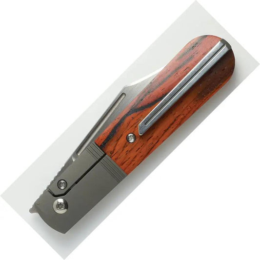 Jack Wolf Knives Primo Jack Bolster Lock - S90V Satin Clip Point Blade With Rosewood Handle And Titanium Bolsters by Jack Wolf Knives