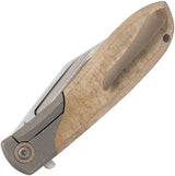 Jack Wolf Knives Scuffle Bolster Lock Green Linen Micarta - S90V Clip Point, Titanium Bolsters, Extended Tang by Jack Wolf Knives