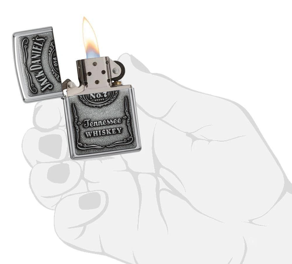 Zippo Jack Daniel’s® Chrome Emblem Lighter – High Polish Finish by Zippo