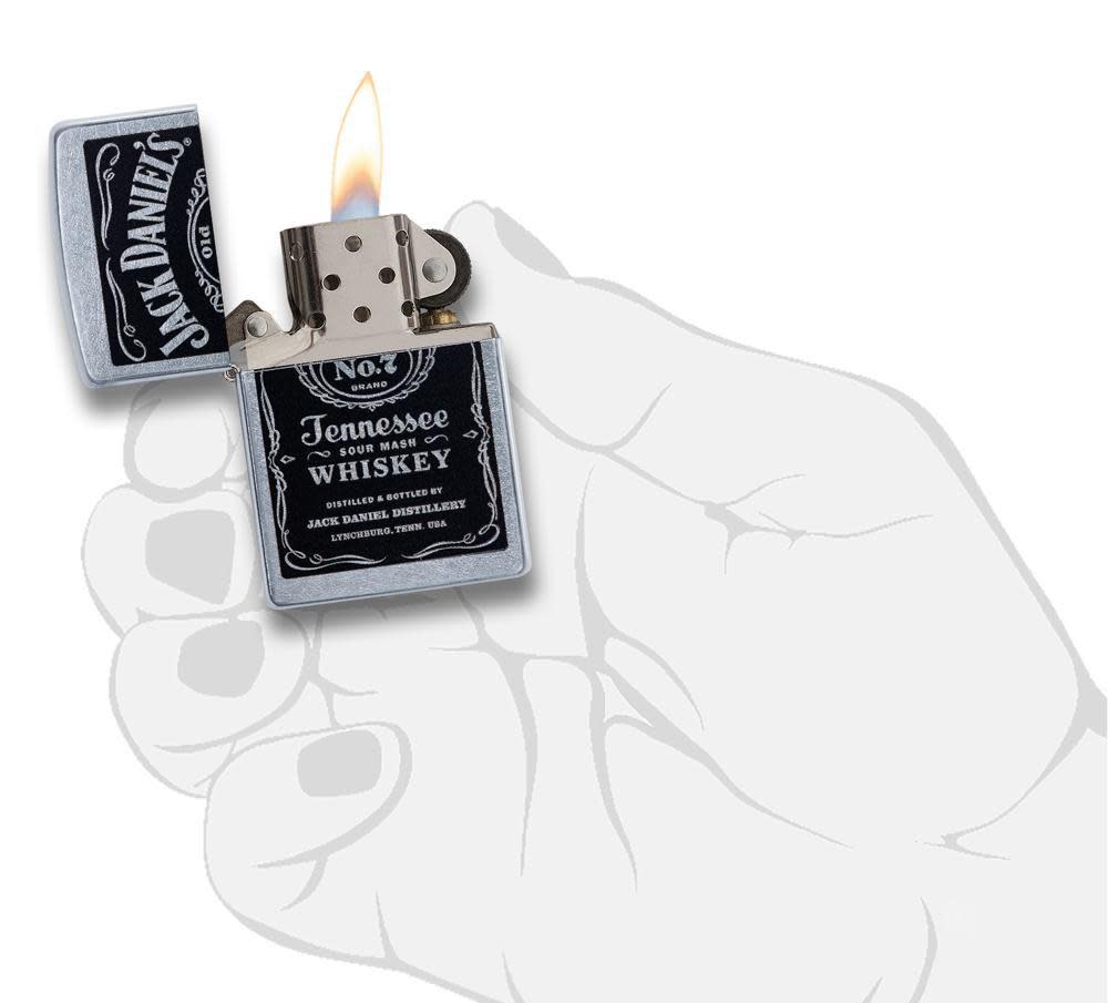 Zippo Jack Daniel’s® Label Design Windproof Lighter – Street Chrome™ Finish by Zippo