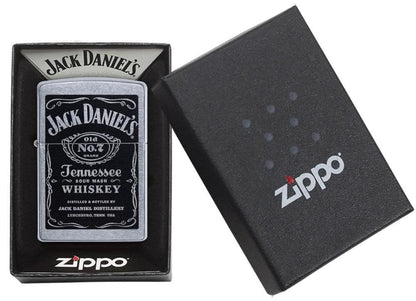 Zippo Jack Daniel’s® Label Design Windproof Lighter – Street Chrome™ Finish by Zippo