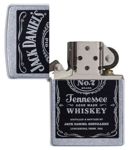 Zippo Jack Daniel’s® Label Design Windproof Lighter – Street Chrome™ Finish by Zippo