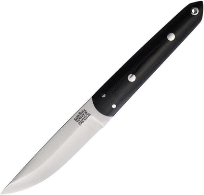 Bark River Kwaiken Fixed Blade Knife S35VN Satin Blade Black Canvas Micarta Handle For Outdoorsmen by Bark River