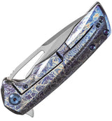 Kansept Knives Kryo Framelock Lightning K1001A11 - Lightning Struck Anodized Titanium Handle With S35VN Blade by Kansept Knives
