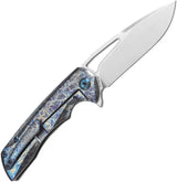 Kansept Knives Kryo Framelock Lightning K1001A11 - Lightning Struck Anodized Titanium Handle With S35VN Blade by Kansept Knives