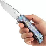 Kansept Knives Kryo Framelock Lightning K1001A11 - Lightning Struck Anodized Titanium Handle With S35VN Blade by Kansept Knives
