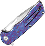 Kansept Knives Kryo Framelock Timascus - Timascus Handle S35VN Blade Extended Tang Pocket Clip by Kansept Knives