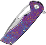 Kansept Knives Kryo Framelock Timascus - Timascus Handle S35VN Blade Extended Tang Pocket Clip by Kansept Knives