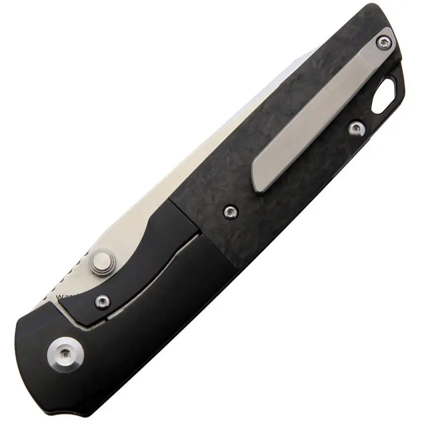 Kansept Knives Warrior Framelock - S35VN Tanto Blade With Black Titanium Handle And Carbon Fiber Inlay by Kansept Knives