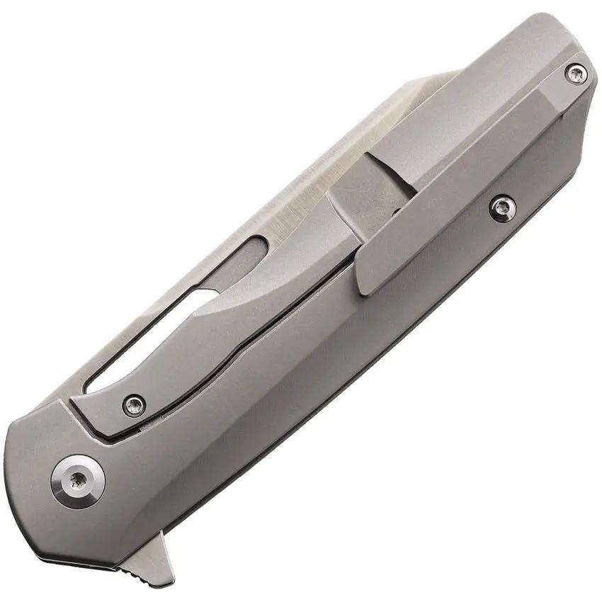 Kansept Knives Shard Framelock K1006A1 - S35VN Stonewash Blade, Gray Titanium Handle, Thumb Pull by Kansept Knives
