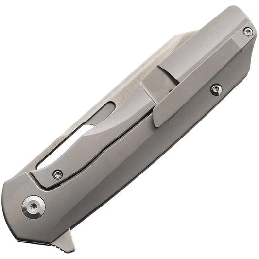 Kansept Knives Shard Framelock K1006A1 - S35VN Stonewash Blade, Gray Titanium Handle, Thumb Pull by Kansept Knives