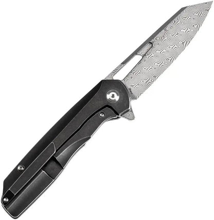 Kansept Knives Shard Framelock Neb CF Dam K1006C3 - Damascus Steel Blade With White Nebula Carbon Fiber Inlay by Kansept Knives
