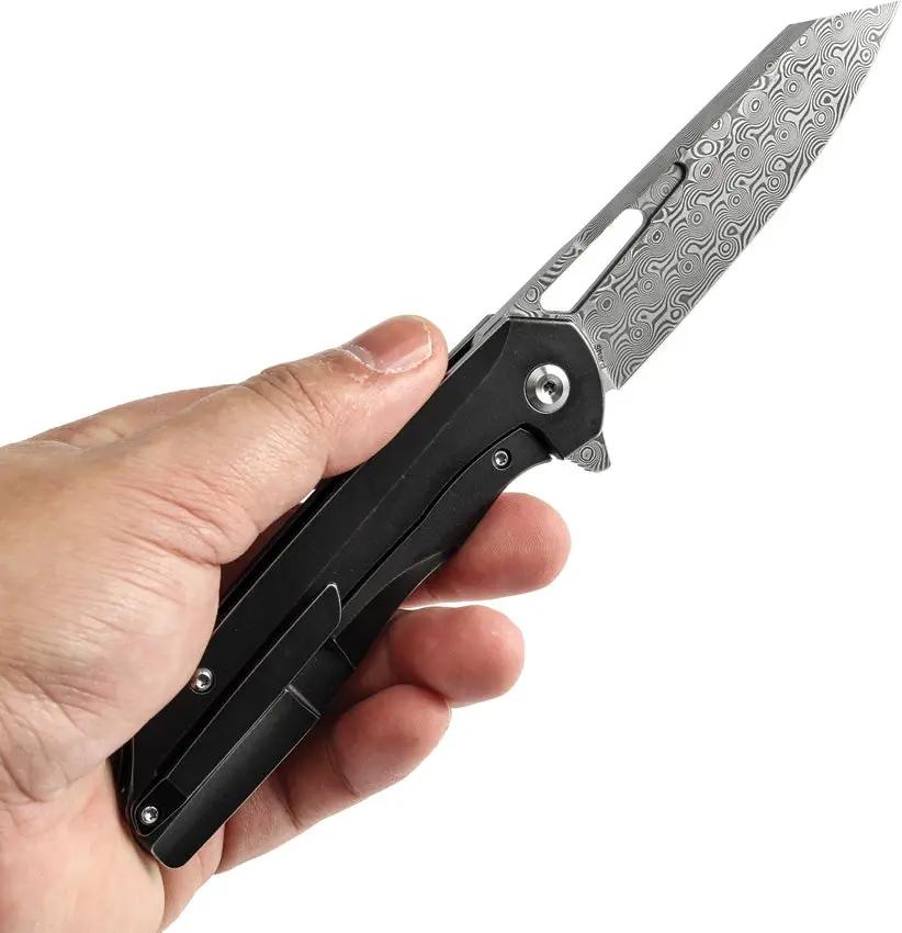 Kansept Knives Shard Framelock Neb CF Dam K1006C3 - Damascus Steel Blade With White Nebula Carbon Fiber Inlay by Kansept Knives