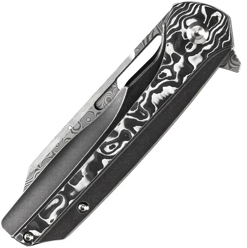 Kansept Knives Shard Framelock Neb CF Dam K1006C3 - Damascus Steel Blade With White Nebula Carbon Fiber Inlay by Kansept Knives