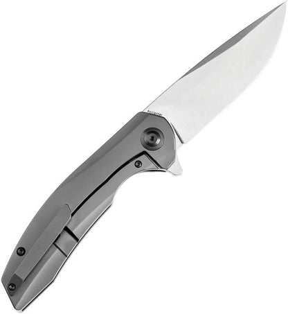 Kansept Knives Accipiter Framelock Green K1007E1 - S35VN Blade With Gray Titanium Handle And Green Carbon Fiber Inlay by Kansept Knives