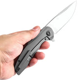 Kansept Knives Accipiter Framelock Green K1007E1 - S35VN Blade With Gray Titanium Handle And Green Carbon Fiber Inlay by Kansept Knives