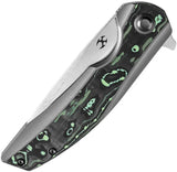 Kansept Knives Accipiter Framelock Green K1007E1 - S35VN Blade With Gray Titanium Handle And Green Carbon Fiber Inlay by Kansept Knives