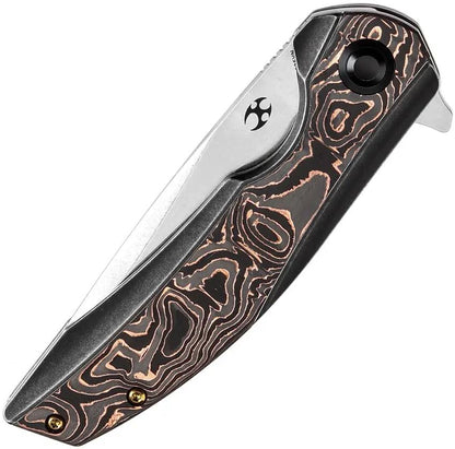 Kansept Knives Accipiter Framelock Copper - S35VN Blade With Copper Foil Carbon Fiber Inlay by Kansept Knives